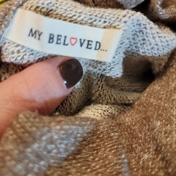 My Beloved Tan Cowl Neck Sweatshirt - Picture 2 of 3